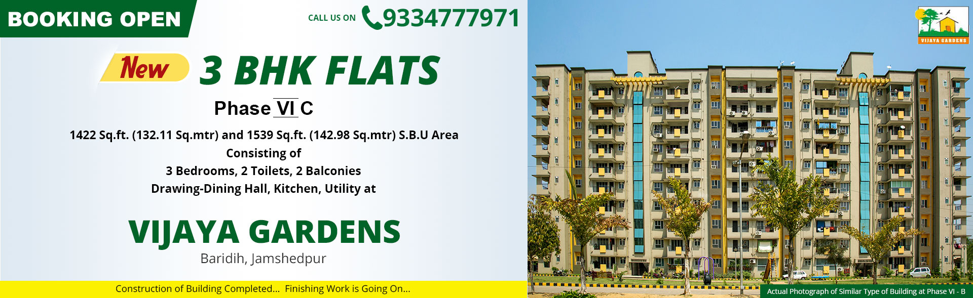 Booking Open 3BHK Flats, Vijaya Gardens, Baridih, Jamshedpur